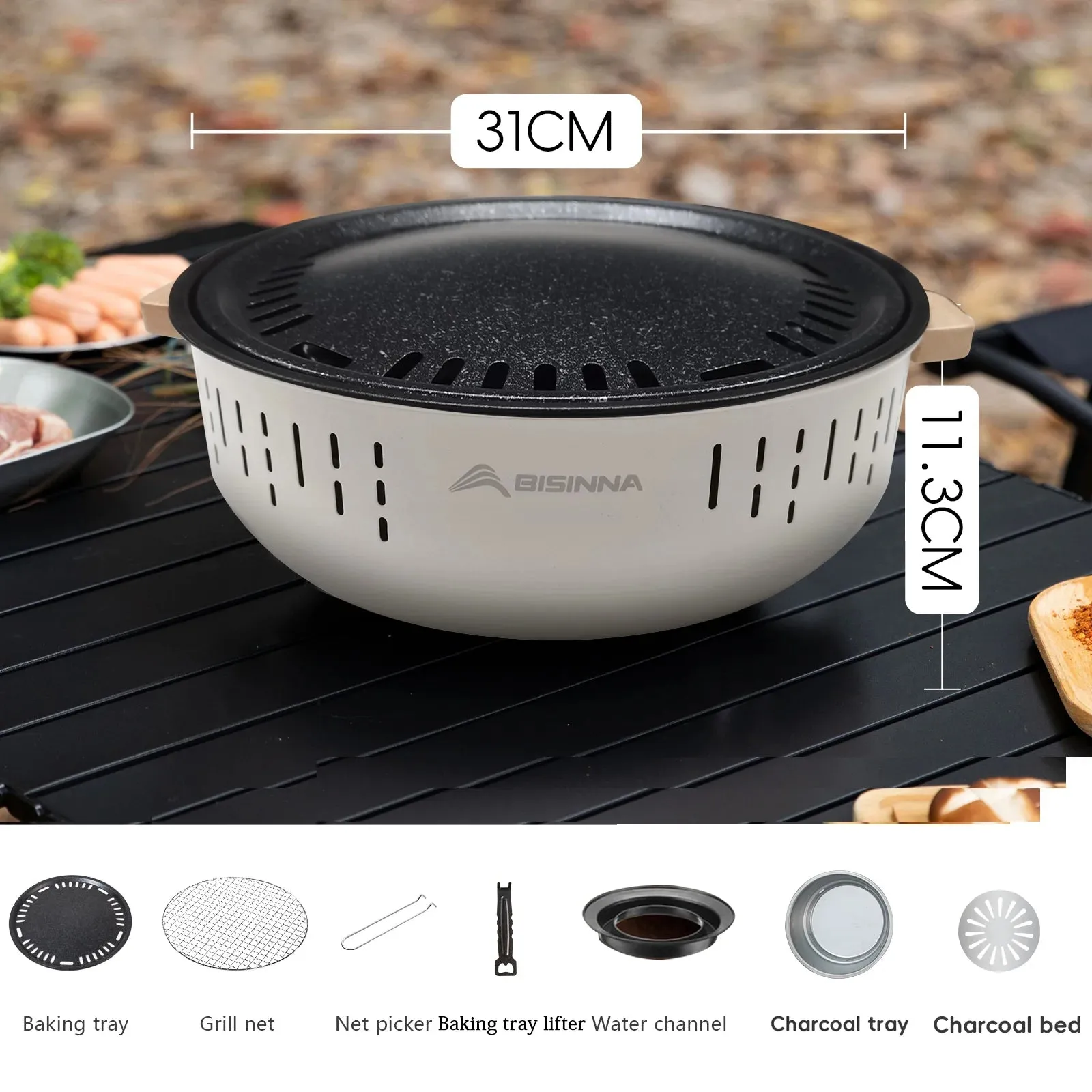 Outdoor Fire Pit with BBQ Grill