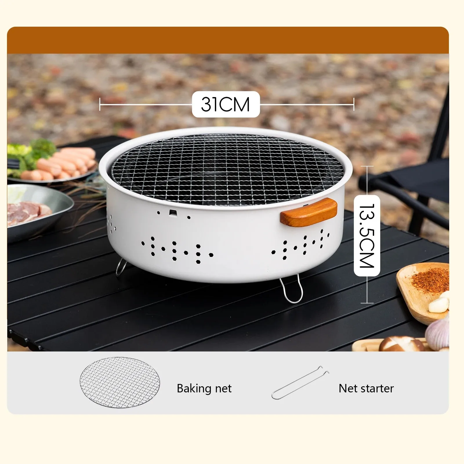 Outdoor Fire Pit with BBQ Grill