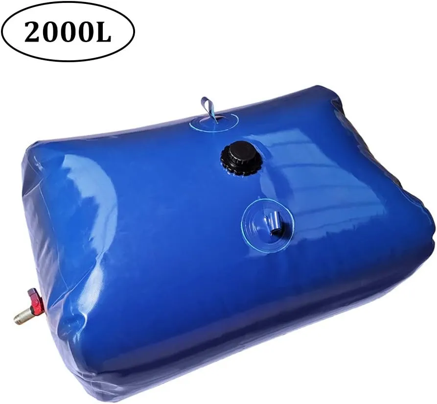Outdoor Large-Capacity Water Storage Container, car Portable Bucket Collapsible Soft Water Storage Bag Drought-Resistant Emergency Water Storage Tank with Faucet, Used fo(2000L)