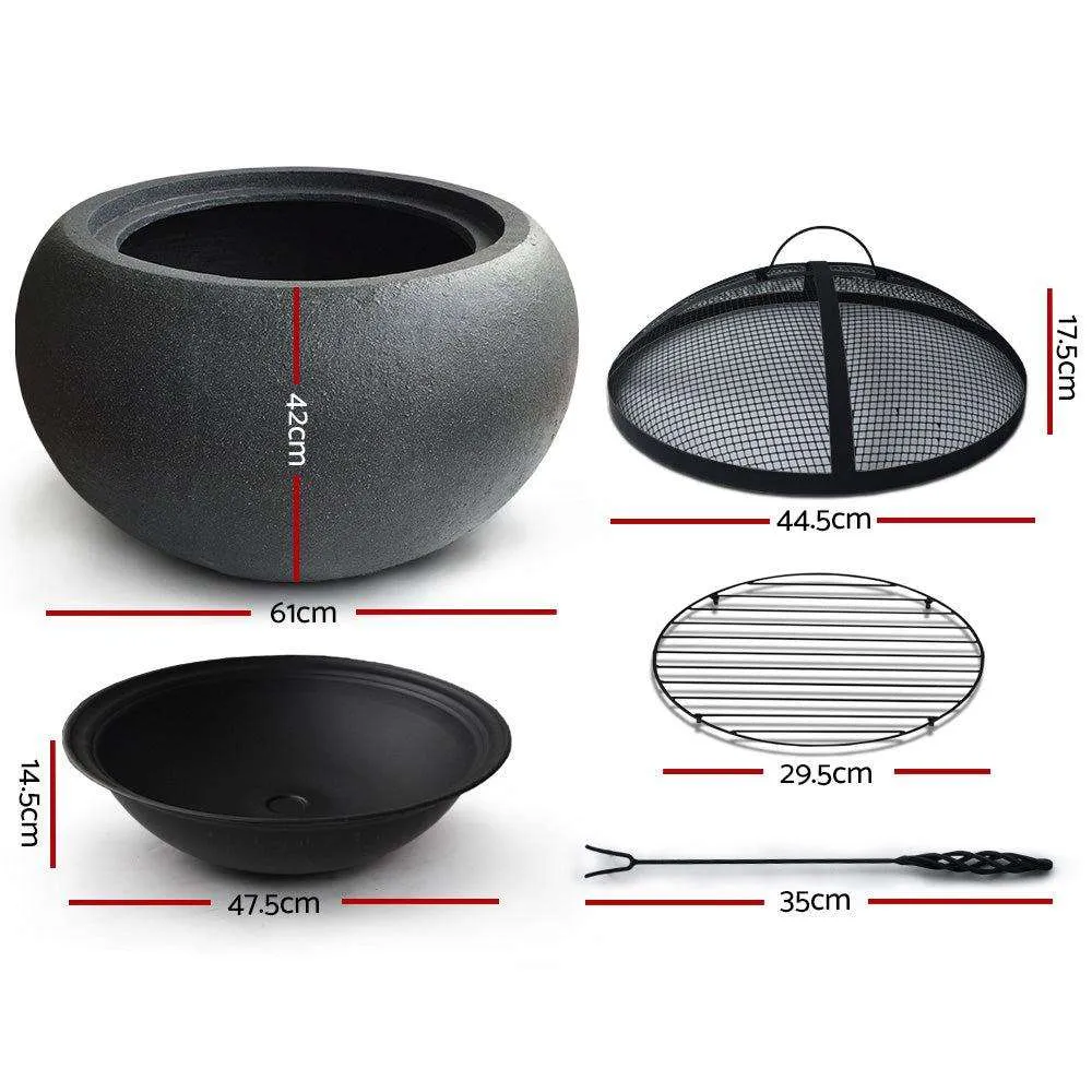Outdoor Portable Fire Pit Bowl — 61 cm