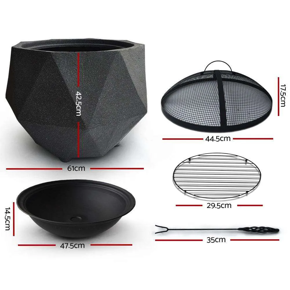 Outdoor Portable Fire Pit Bowl Wood Burning Patio Oven Heater Fireplace