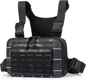 Outdoor Tactical Chest Bag Chest Rig Pack EDC Molle Utility Chest Pouch for Workouts Hiking Fishing