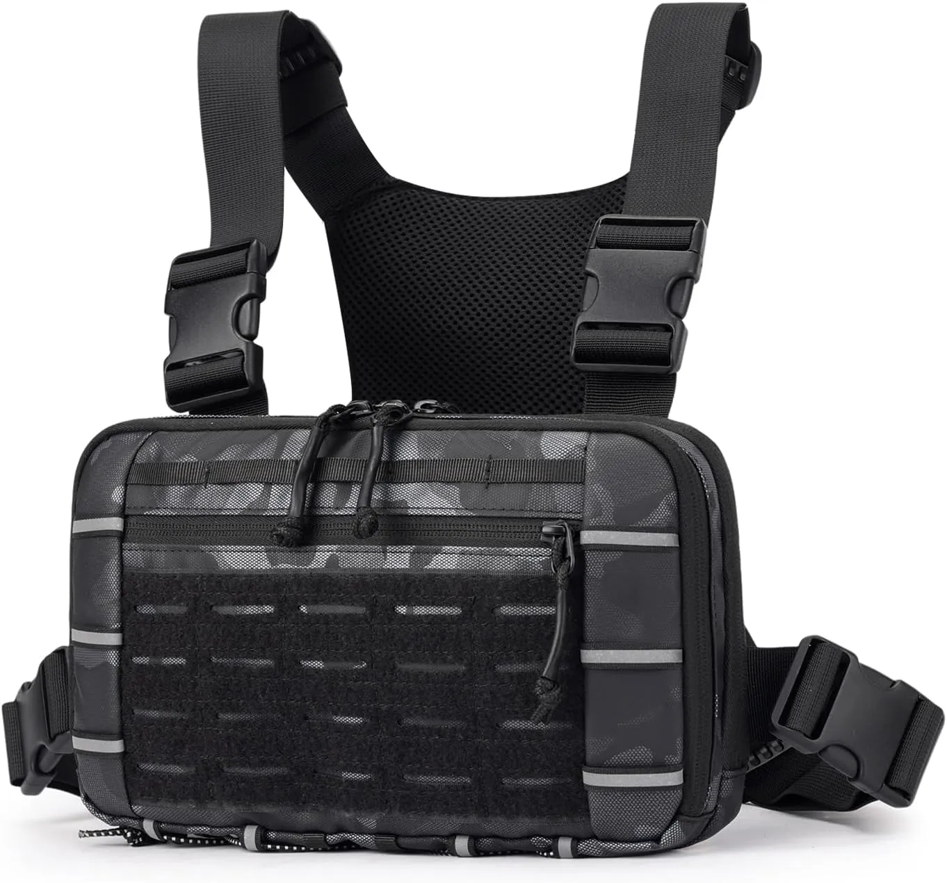 Outdoor Tactical Chest Bag Chest Rig Pack EDC Molle Utility Chest Pouch for Workouts Hiking Fishing