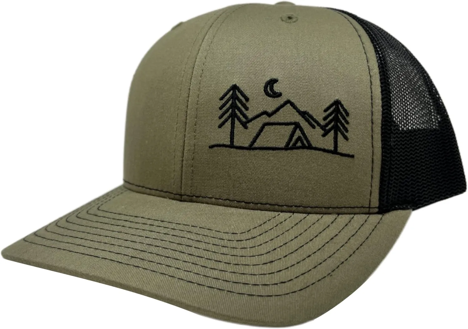 Outdoor Trucker Hat Snapback - Tent Camping Design