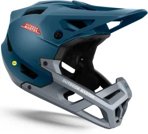 OutdoorMaster MIPS Full Face Mountain Bike Helmet for Men & Women - Two Removable Chin Pad, Ventilation Lightweight - Racing Downhill DH BMX MTB Helmet