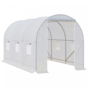 Outsunny 11.5x6.6x6.6ft Walk-in Tunnel Greenhouse Portable Garden Plant Growing Warm House With Door|Outsunny 11.5x6.6x6.6pi Tunnel De Plain-pied Serre De Jardin Portable Plante De Plus En Plus Chaude