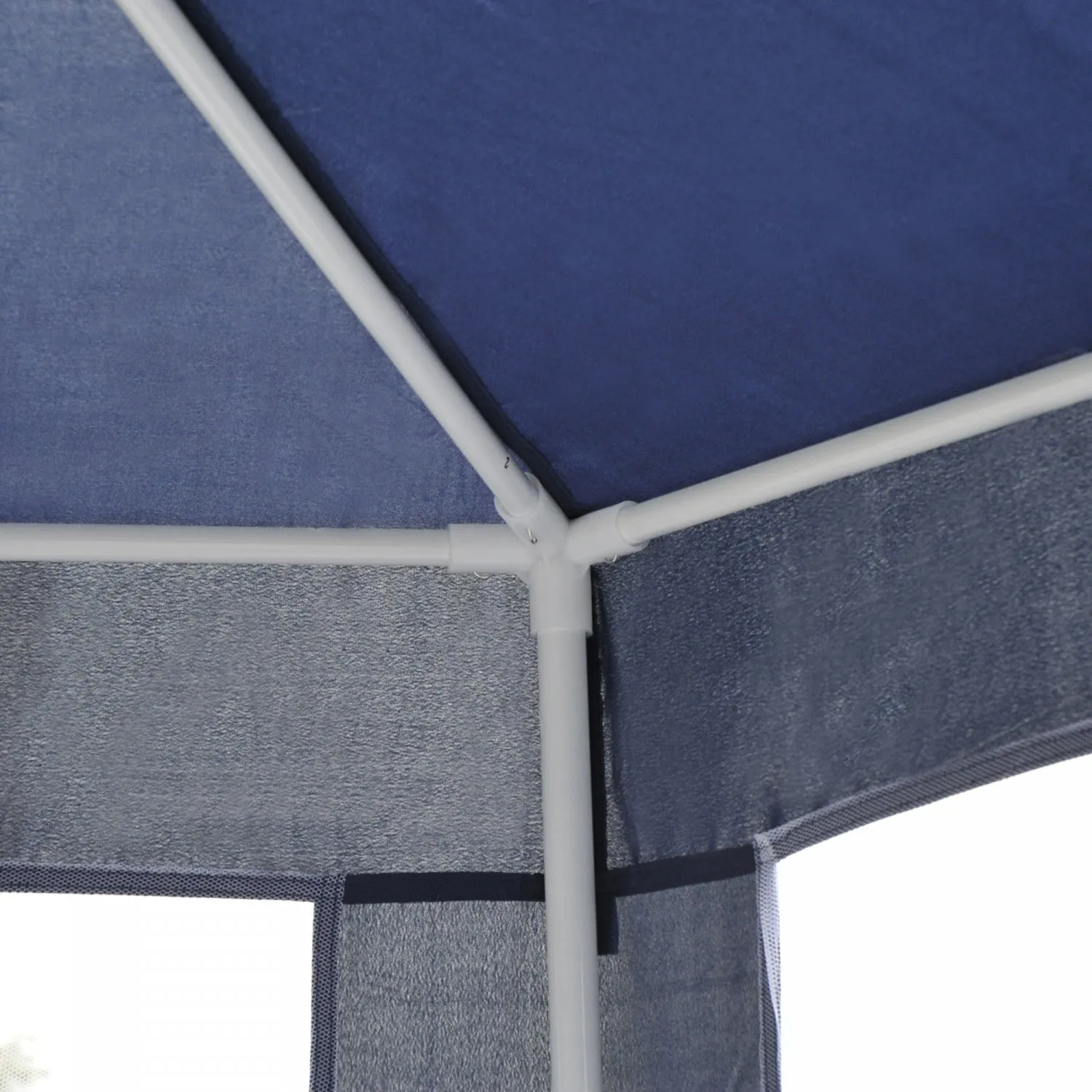 Outsunny Φ13' Hexagon Party Tent Patio Gazebo Outdoor Activity Event Canopy Quick Sun Shelter Pavili|Tonnelle Barnum Tente De Reception Hexagonale 10 MĠ Style Cosy Metal Polyester Impermeabilise Bleu B