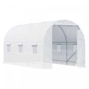 Outsunny 14.8x6.6x6.6ft Walk-in Tunnel Greenhouse Portable Garden Plant Growing Warm House With Door|Outsunny Serre De Jardin Tunnel Surface Sol 9 MĠ 4,5l X 2l X 2h M Chassis Tubulaire Renforce 18 Mm 6