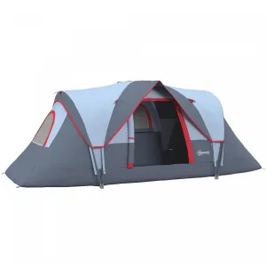 Outsunny 5-6 Person Outdoor Camping Tent, Family Tent W/ Light Hook, Grey|Tente De Camping Exterieure Outsunny Pour 5-6 Avec Sac Integre, Crochet D'eclairage, Sac De Transpor