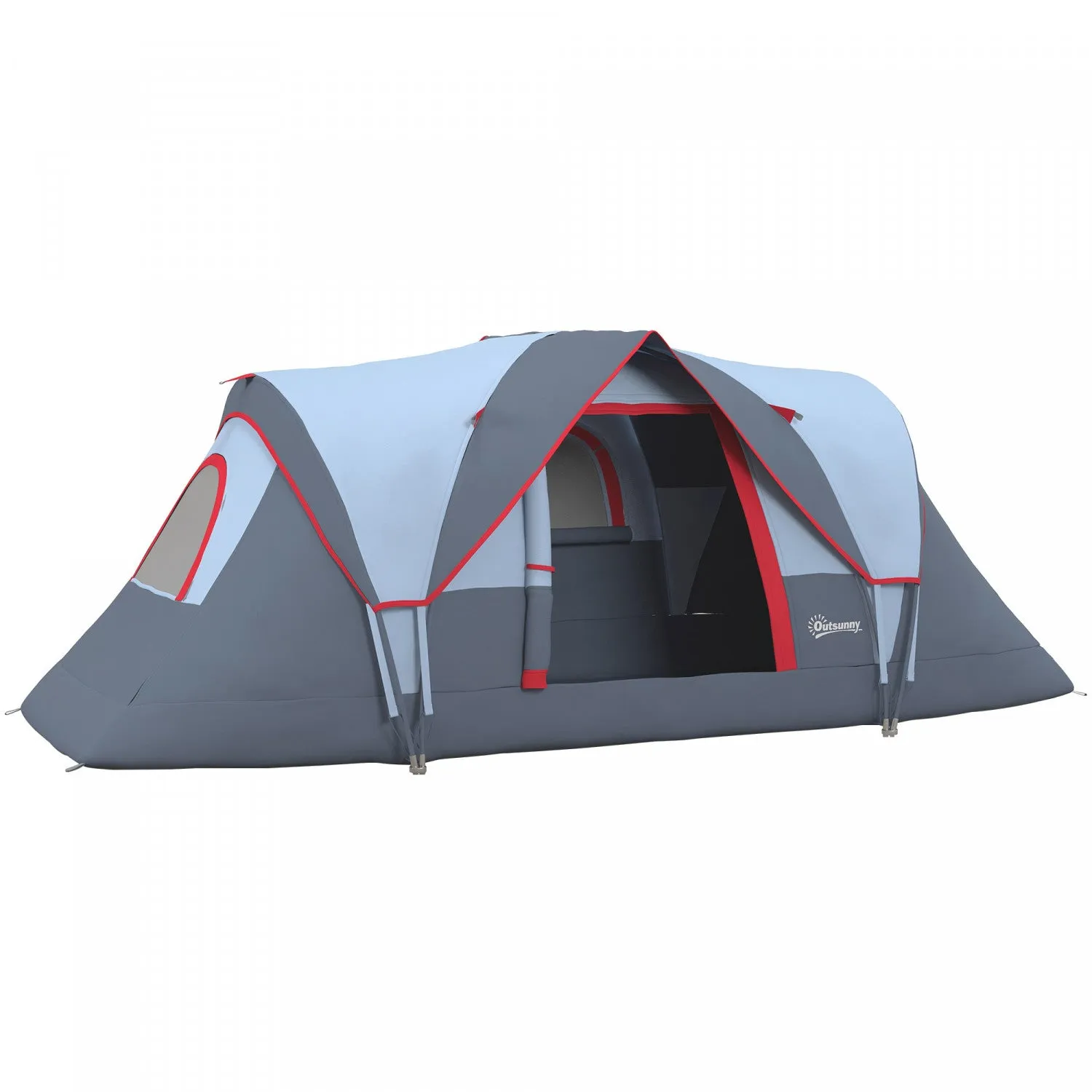 Outsunny 5-6 Person Outdoor Camping Tent, Family Tent W/ Light Hook, Grey|Tente De Camping Exterieure Outsunny Pour 5-6 Avec Sac Integre, Crochet D'eclairage, Sac De Transpor