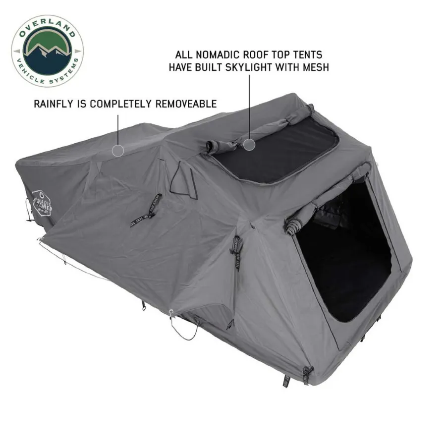 OVS HD Nomadic 4 Extended Soft Shell Roof Top Tent, Grey Body & Green Rainfly