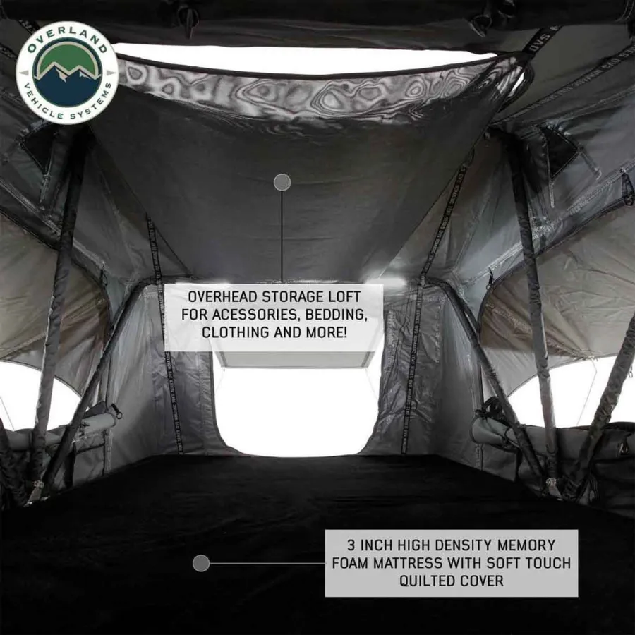 OVS HD Nomadic 4 Extended Soft Shell Roof Top Tent, Grey Body & Green Rainfly