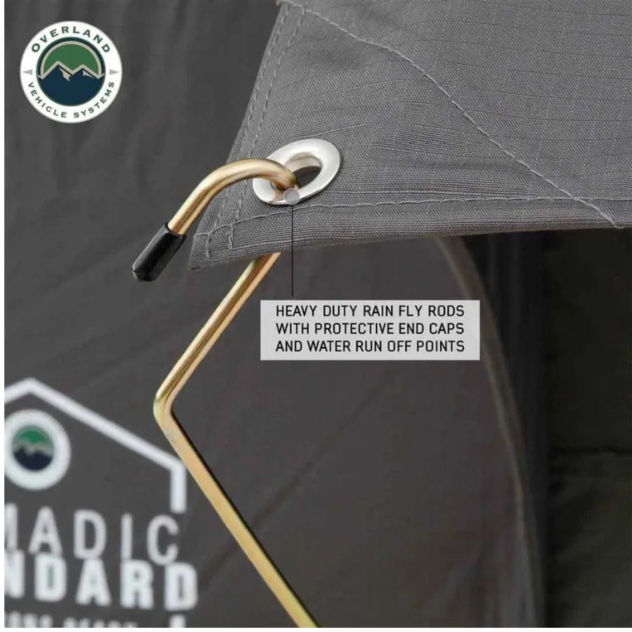 OVS HD Nomadic 4 Extended Soft Shell Roof Top Tent, Grey Body & Green Rainfly