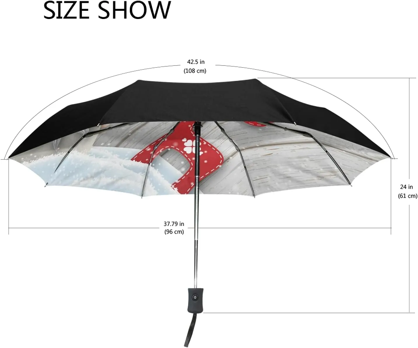 Oyihfvs Auto Open/Close Folding Umbrella, Strong Inner Print Travel Rain Umbrella, Portable Automatic Compact Sun Parasol with UV Protection