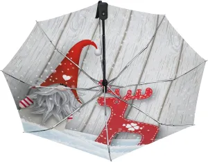 Oyihfvs Auto Open/Close Folding Umbrella, Strong Inner Print Travel Rain Umbrella, Portable Automatic Compact Sun Parasol with UV Protection