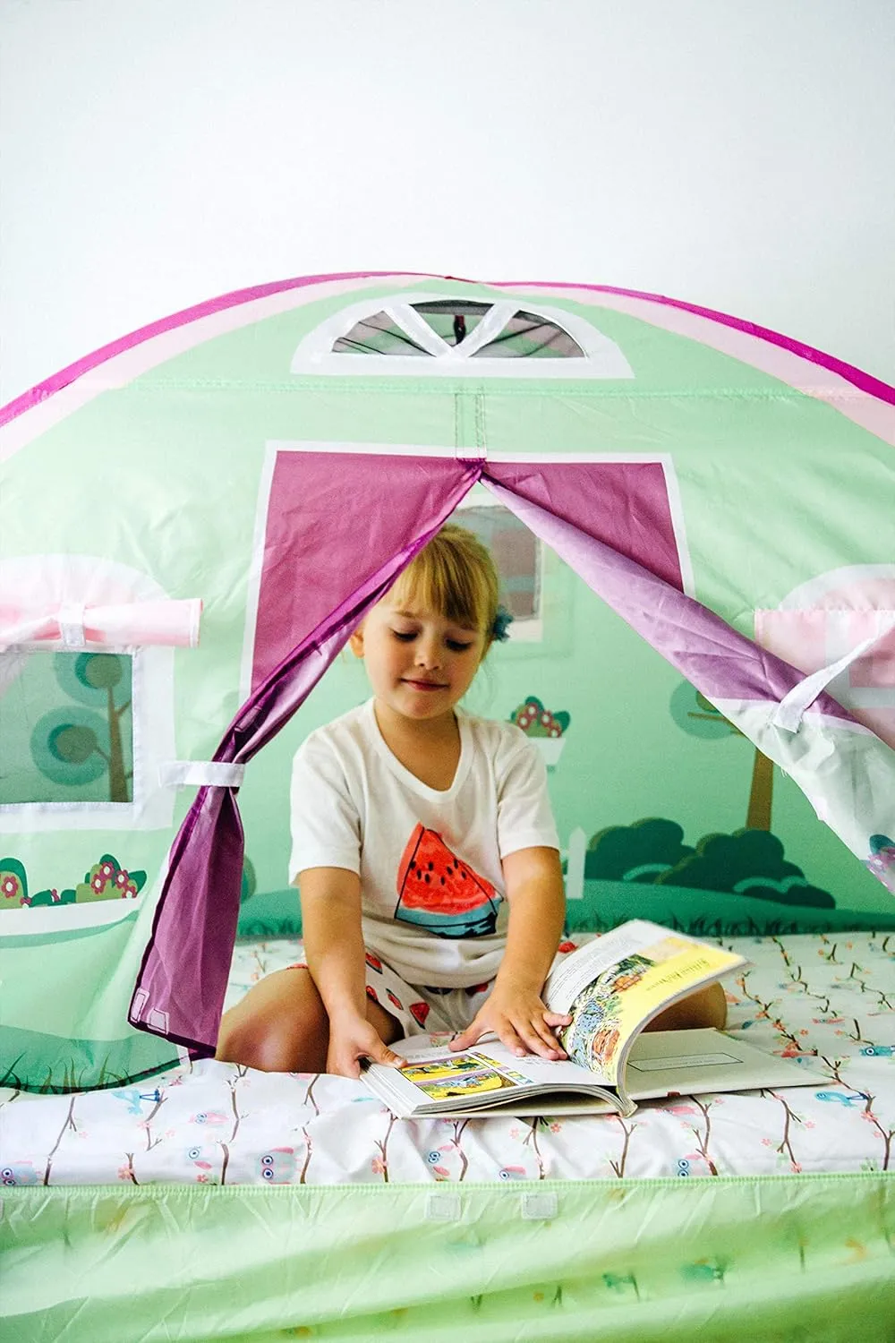 Pacific Play Tents 19600 Kids Cottage Bed Tent Playhouse - Twin Size