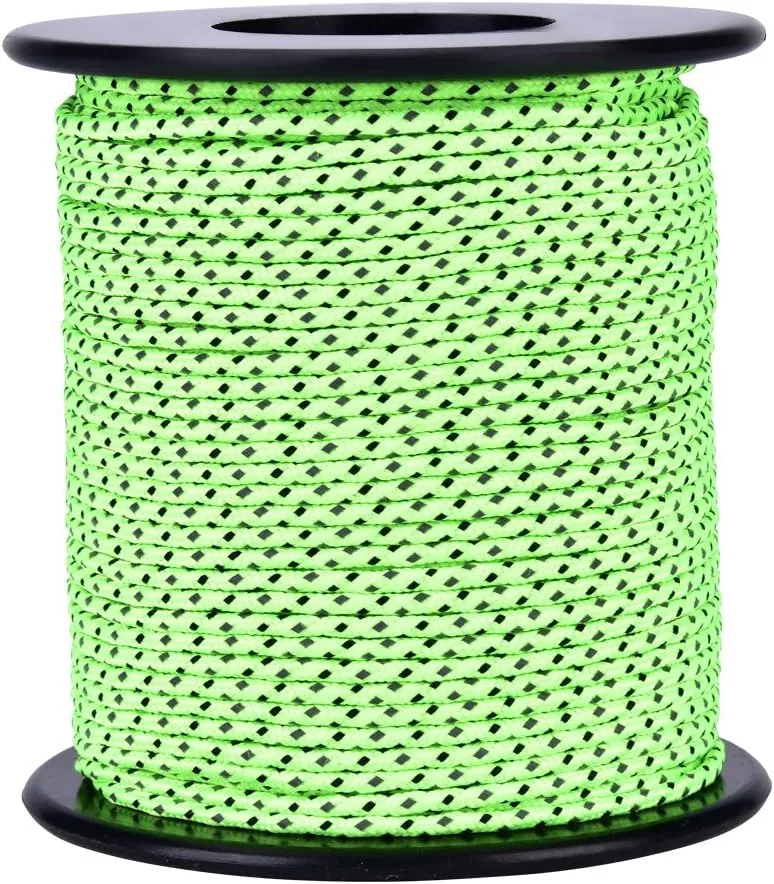 Paracord 550 Glow in The Dark,50m Outdoor Cam Lightweight Tent Awning Reflective Guy line Rope Guy Line Cord Paracord Suitable Replacement for Cam Tent Outdoor Packaging