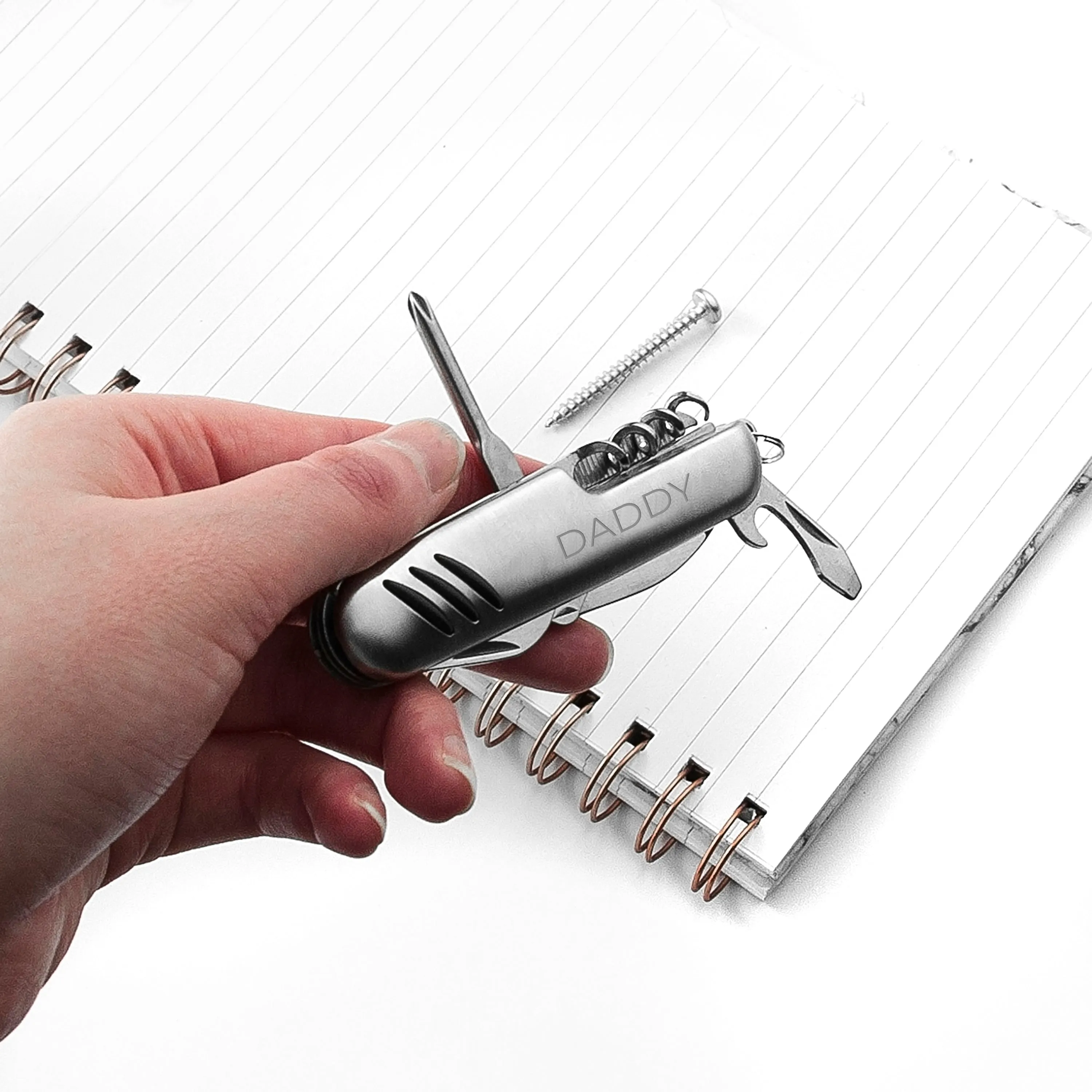 Personalised Multi Function Tool in Silver Tone