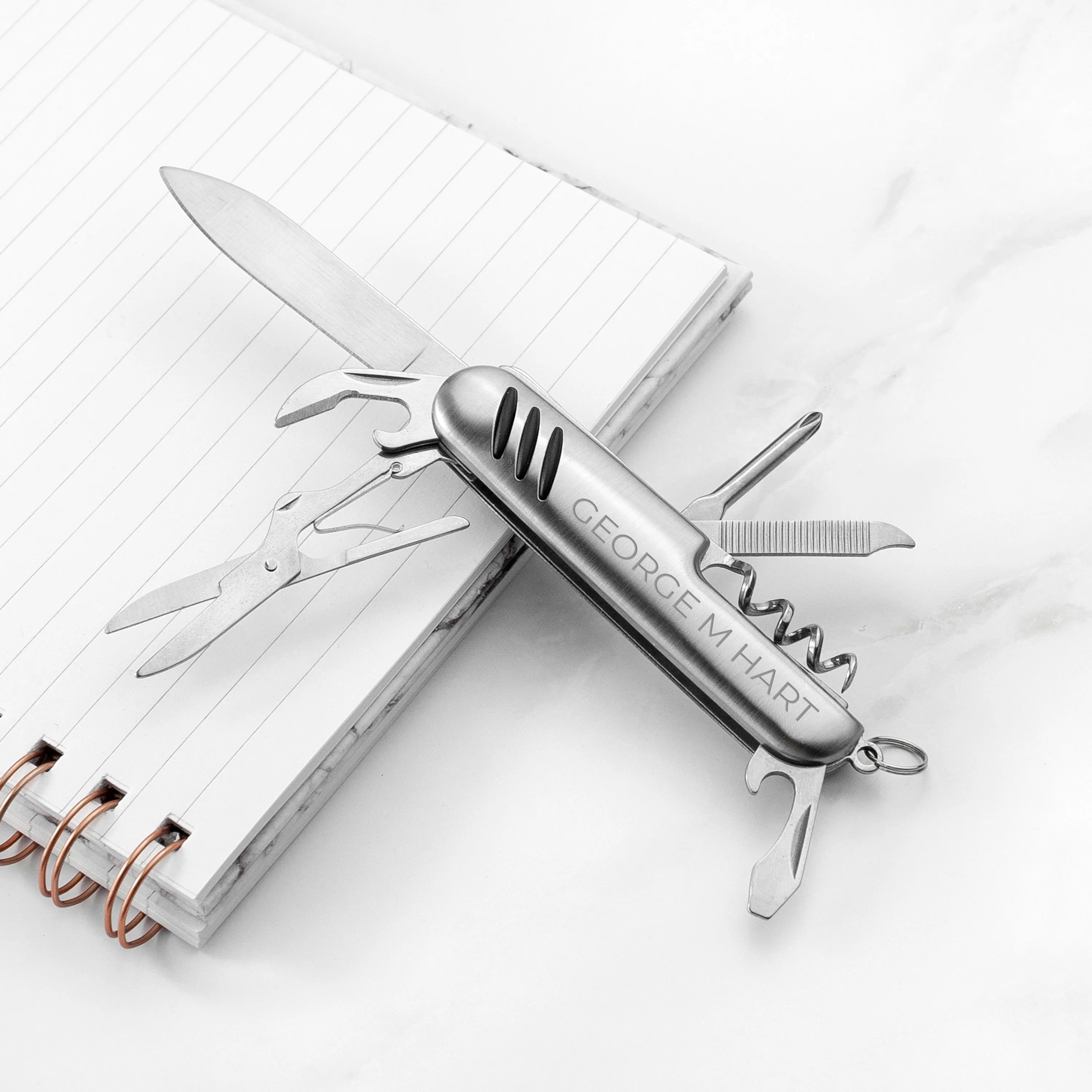 Personalised Multi Function Tool in Silver Tone