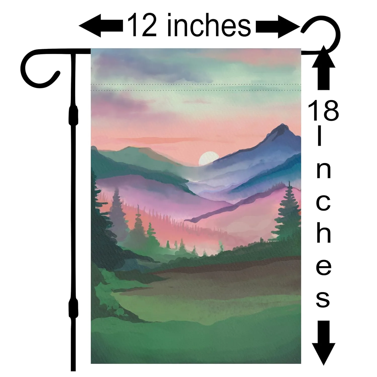 Personalized camper Garden Flag for Campsite, Custom outdoor camping decoration sign, unique yard decor for RV travel trailer, Motorhome, tent, camping enthusiasts (Solid Hybrid popup camper trailer)