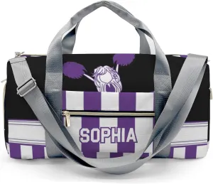 Personalized Cheerleader Girl Gymnast Purple Customized Multi-functional Handbag Travel Bag, Unisex Portable Travel Bag, Sports and Fitness Duffel Bag, Short Trip Storage Bag