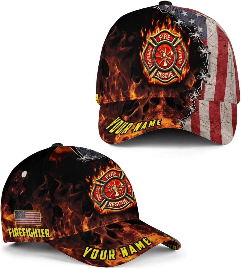 Personalized Firefighter Baseball Caps, Firefighter Hats, Fire Department Hat, Fireman Cap Thin Red Line Trucker Hats