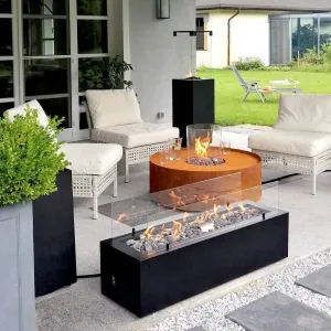 Planika Galio Black Outdoor Gas Fire Pit Automatic