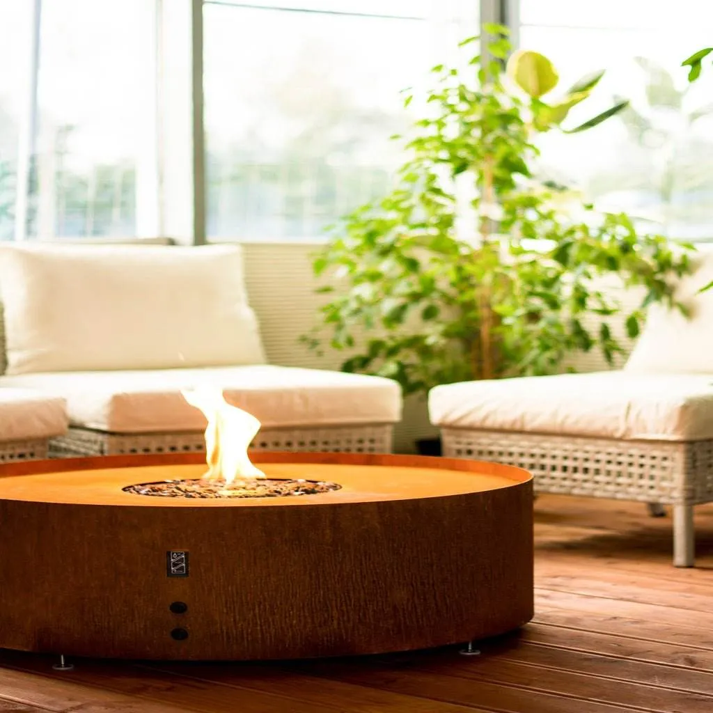 Planika Galio Corten Outdoor Gas Fire Pit - Custom Size