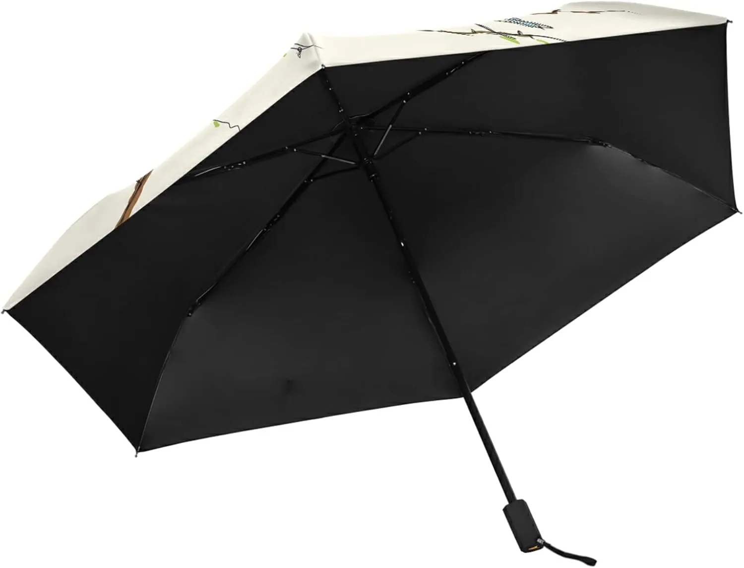 Poeticcity Folding Umbrella, Anti-UV 3 Folds Lightweight Parasol, Compact Windproof Strong Umbrellas for Car Travel Sun & Rain