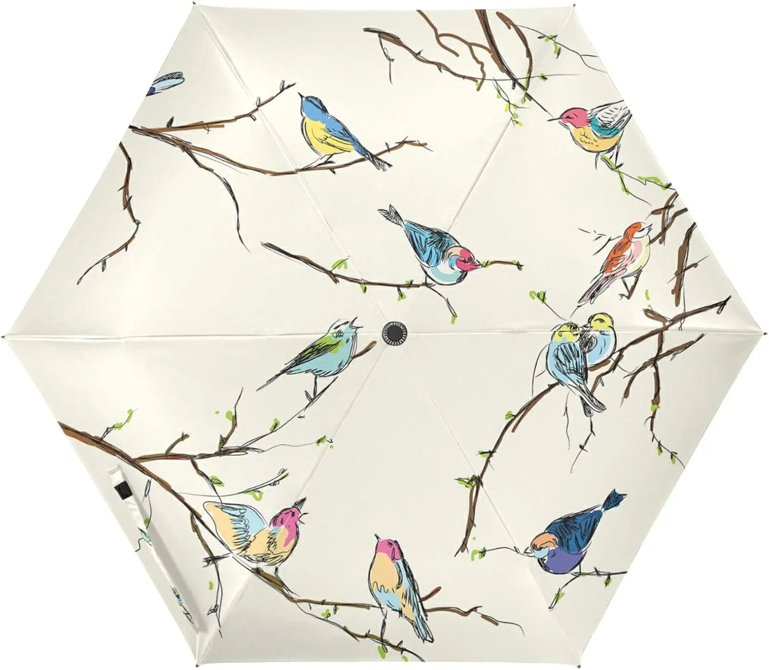 Poeticcity Folding Umbrella, Anti-UV 3 Folds Lightweight Parasol, Compact Windproof Strong Umbrellas for Car Travel Sun & Rain
