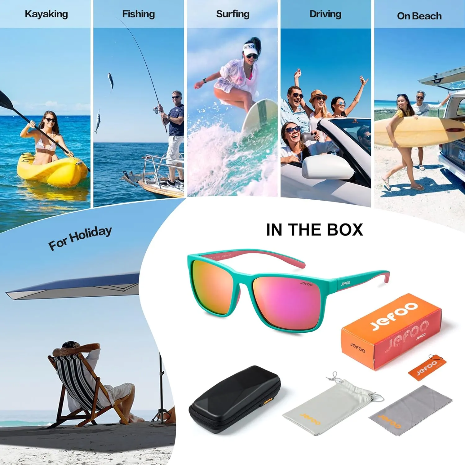 Polarized Fishing Sunglasses for Men Women Kayaking Surfing Driving Lightweight Sports Sun Glasses UV Protection