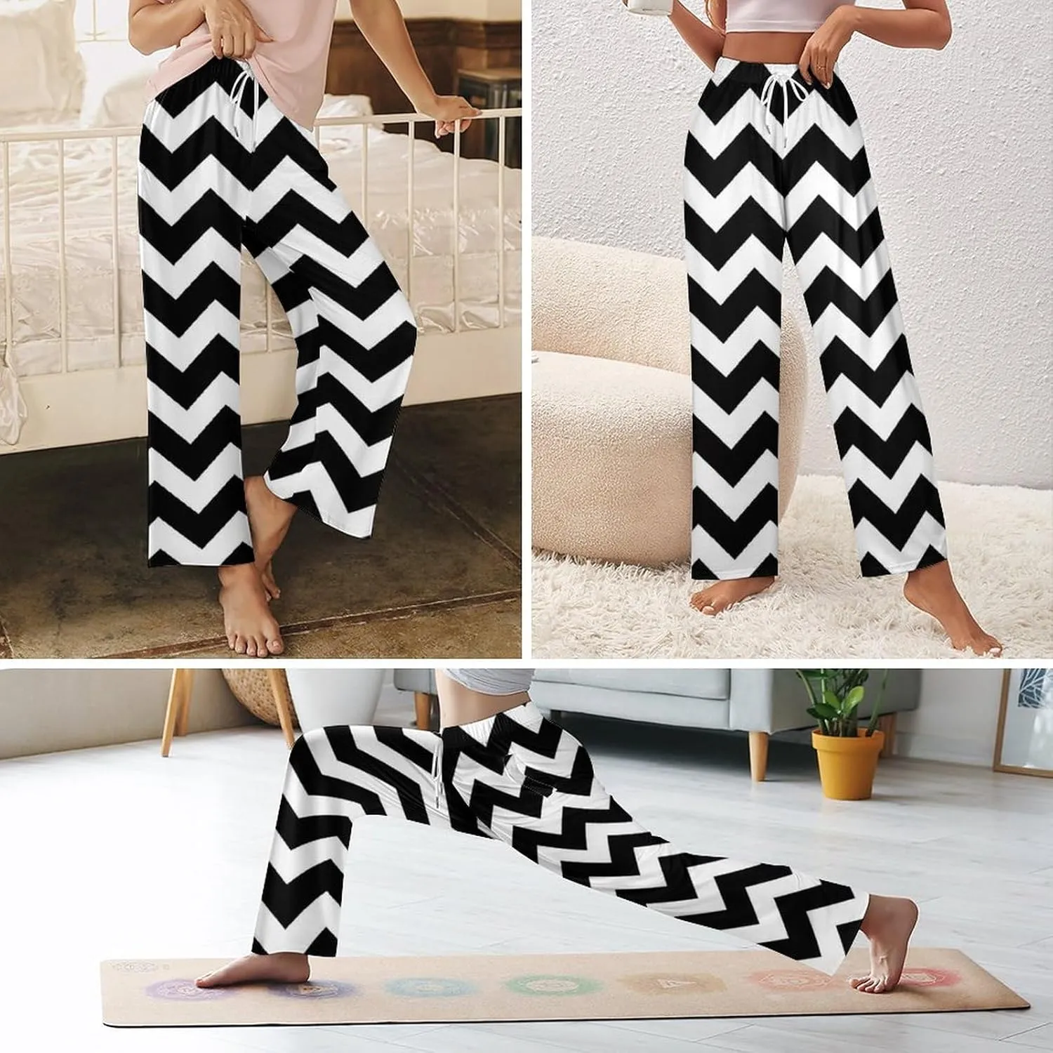 Polka Dots Pink Women Lounge Pants Comfy Pajama Bottom Drawstring Sleepwear Long Pajamas Pants