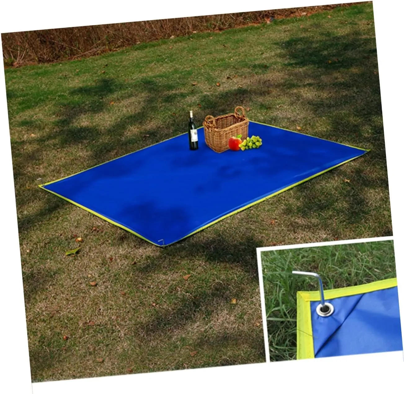 POPETPOP 3pcs Lightweight Oxford Fabric Ground Mat Waterproof Picnic Pad Large Size for Family Suitable for Beach Camping Hiking Outdoor Activities (Dark)