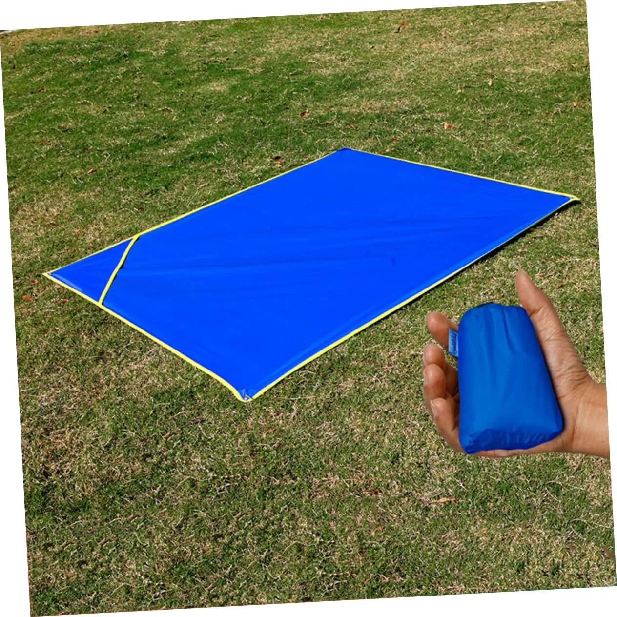 POPETPOP 3pcs Lightweight Oxford Fabric Ground Mat Waterproof Picnic Pad Large Size for Family Suitable for Beach Camping Hiking Outdoor Activities (Dark)