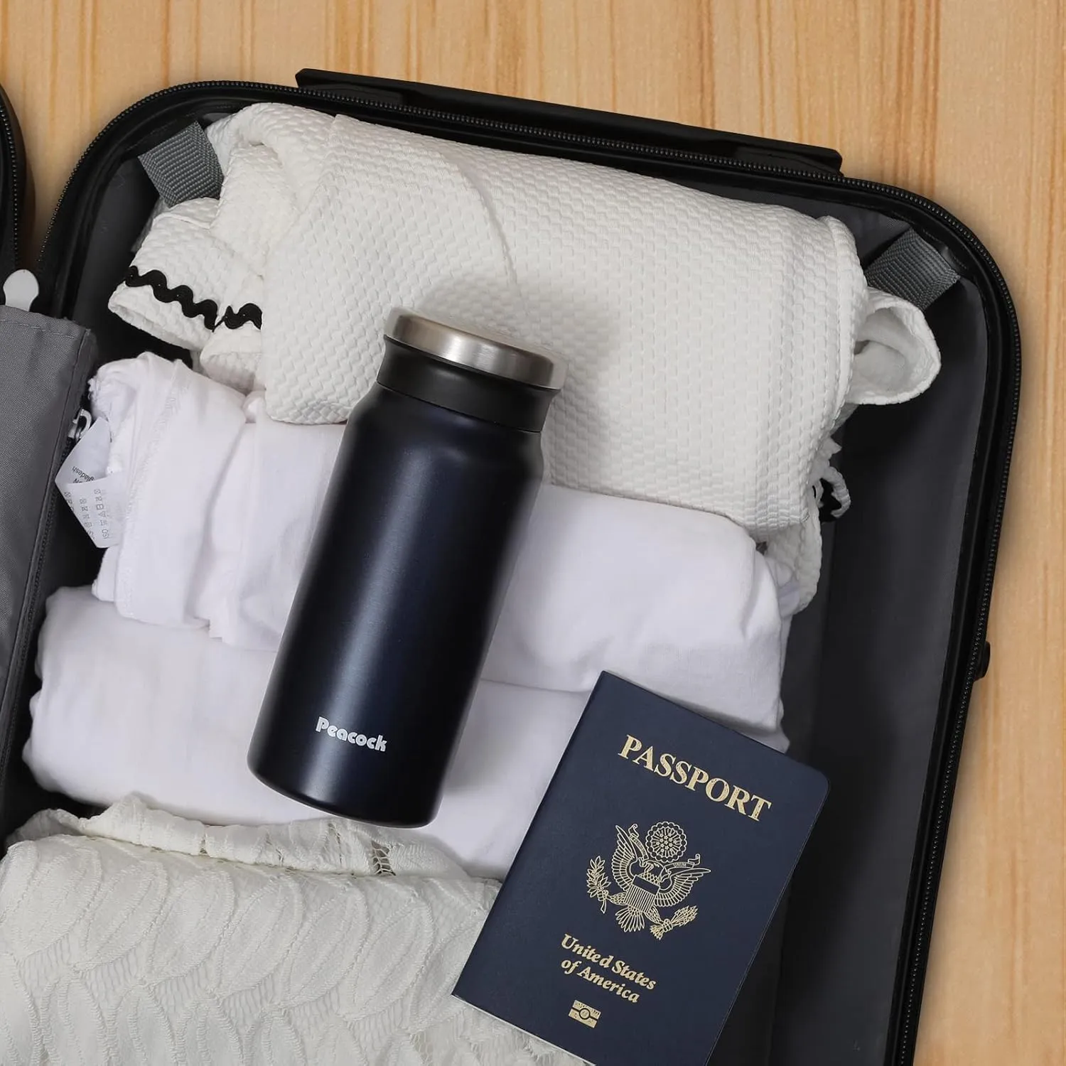 Portable 14oz Coffee Thermos Travel Coffee Tumbler Stainless Steel Insulated Vacuum Bottle for Hot and Cold Drinks Leak Proof Travel Mug with Lid On the Go Cup
