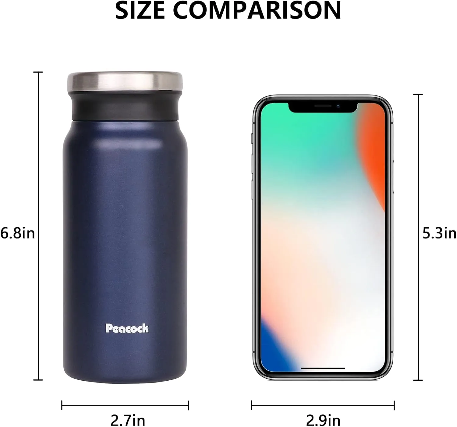 Portable 14oz Coffee Thermos Travel Coffee Tumbler Stainless Steel Insulated Vacuum Bottle for Hot and Cold Drinks Leak Proof Travel Mug with Lid On the Go Cup