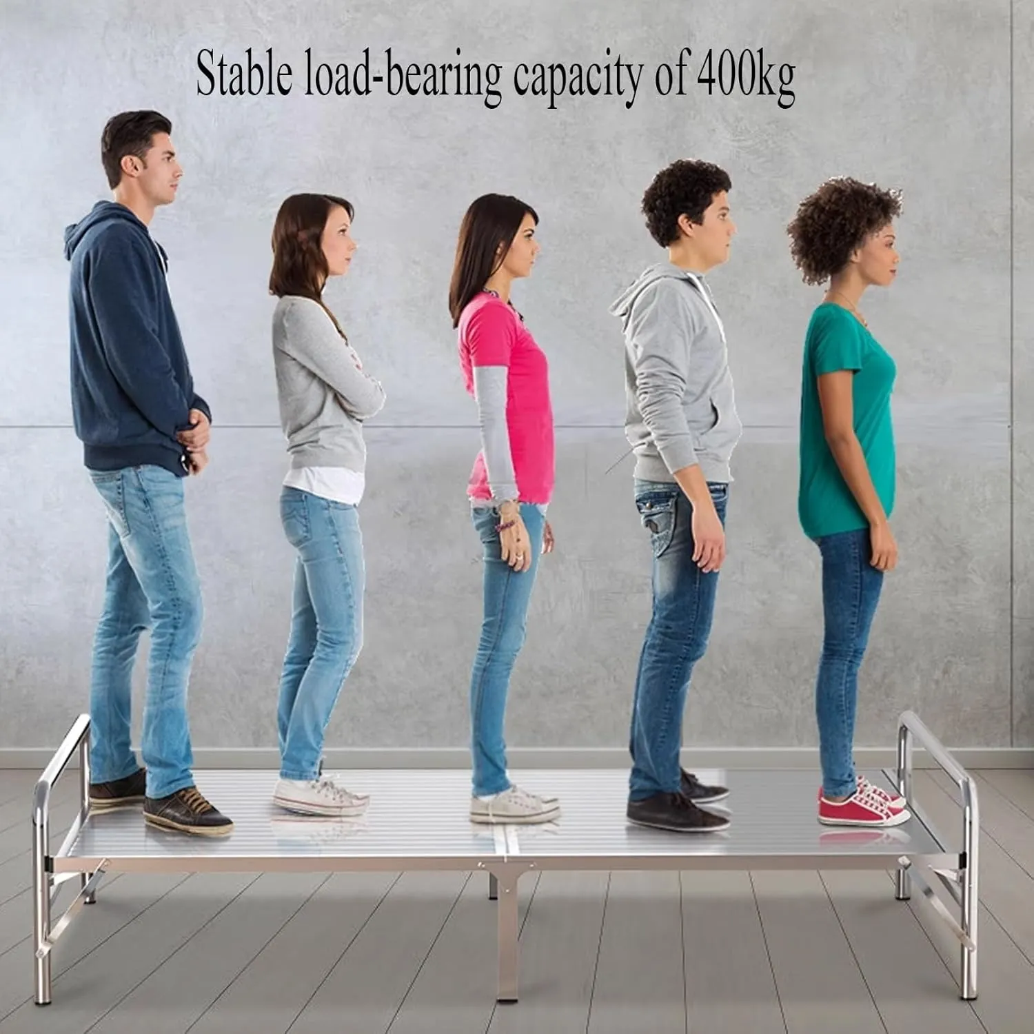 Portable Folding Bed for Adults, Folding Cots for Adults No Assembly Stainless Steel 400kg Loading Cot for Sleeping, Space Saving Fold Up Bed for Easy Storage(60cm)