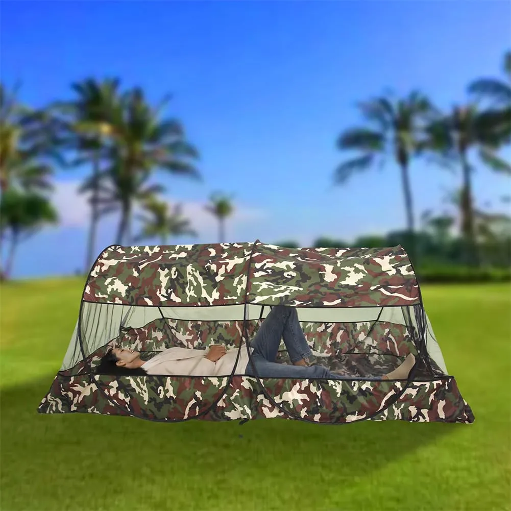 Portable Mosquito Tent | Folding Netting Bed Tent with Bottom | Easy Setup Camping Tent | Fine Mesh Mosquito Net for Outdoor, Travel, Backyards | Spacious Black Mesh Tent for Adults & Kids