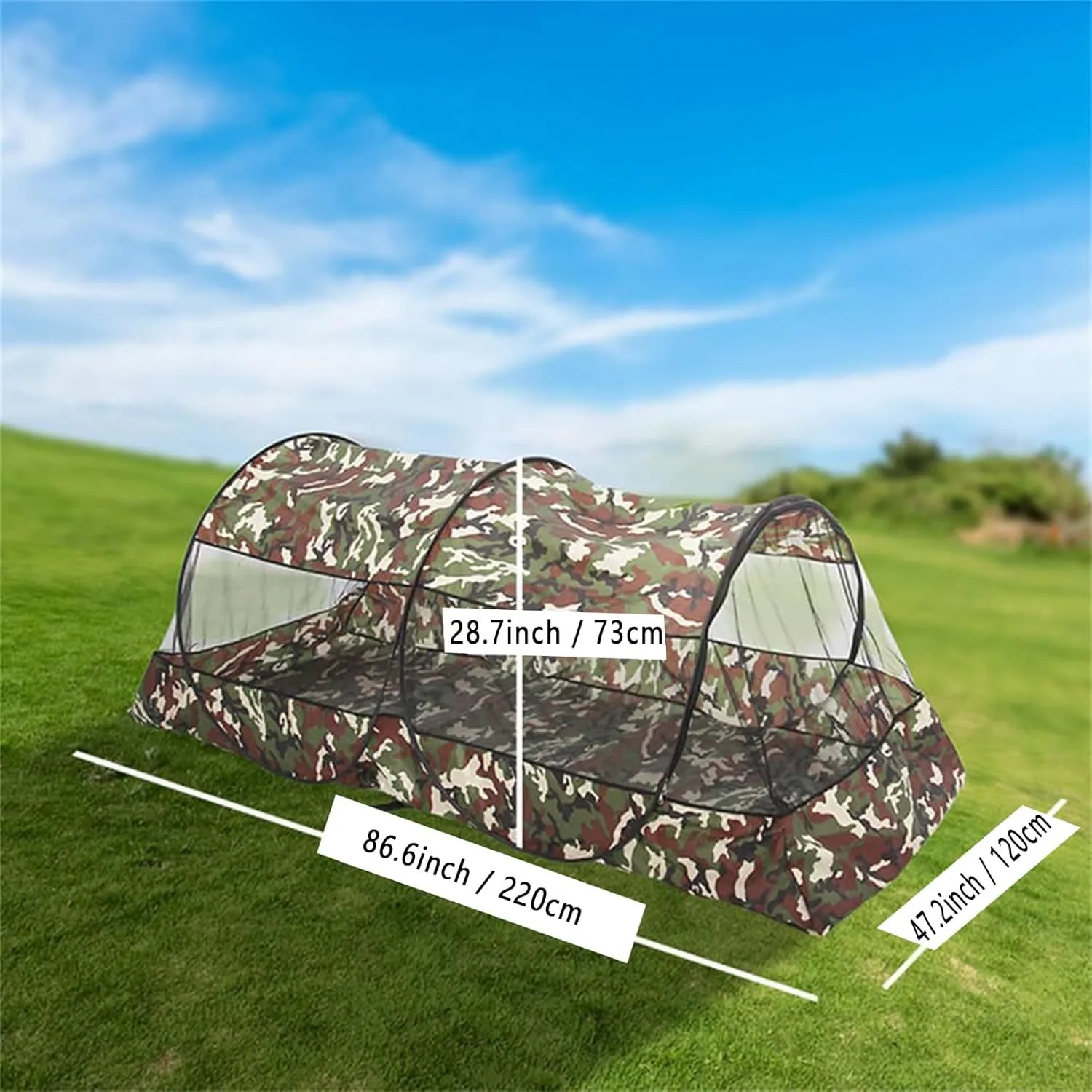 Portable Mosquito Tent | Folding Netting Bed Tent with Bottom | Easy Setup Camping Tent | Fine Mesh Mosquito Net for Outdoor, Travel, Backyards | Spacious Black Mesh Tent for Adults & Kids