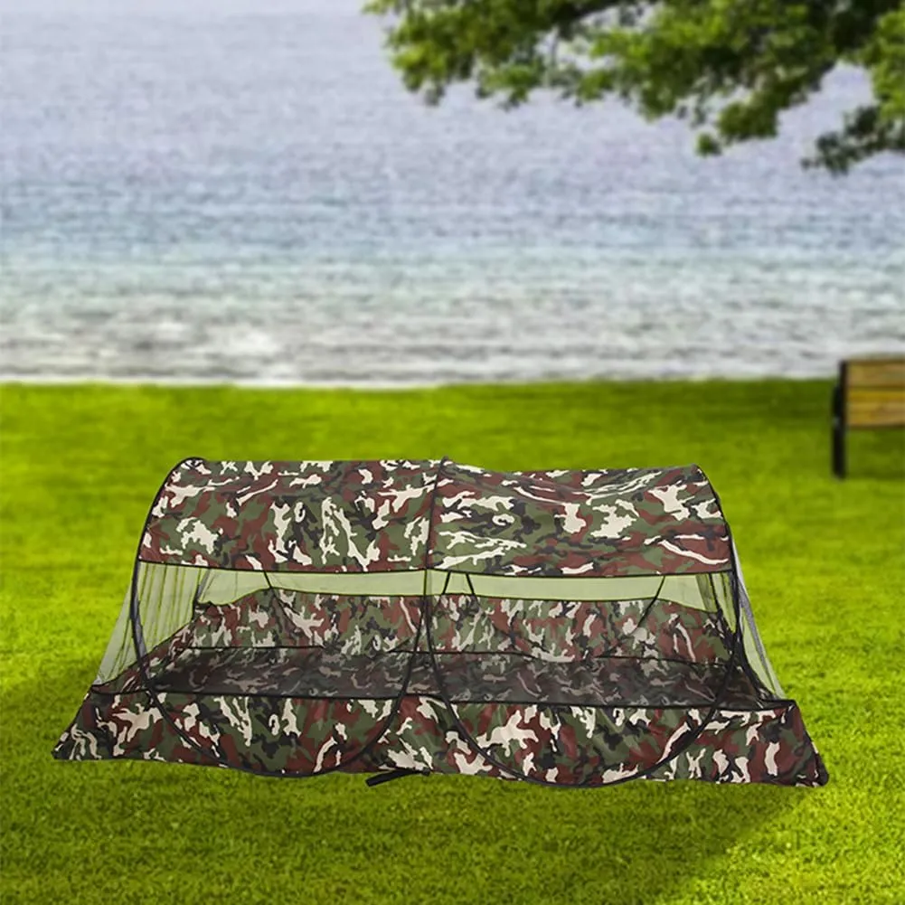 Portable Mosquito Tent | Folding Netting Bed Tent with Bottom | Easy Setup Camping Tent | Fine Mesh Mosquito Net for Outdoor, Travel, Backyards | Spacious Black Mesh Tent for Adults & Kids