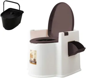 Portable Toilet Movable Toilet, Portable Camping Toilet, Light and l, Household Toilet for Adults and Children (Color : Style 1, Size : Two Indoor Barrels) (Style 1 Indoor Barrel)