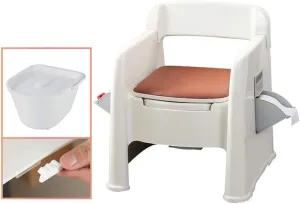 Portable Toilet Portable Mobile Toilet,Upholstered Seat Toilet,with Tissue Box,Lightweight Camping Toilet Chair (Color : Style 1, Size : Indoor Barrel) (Style 1 Indoor Barrel)