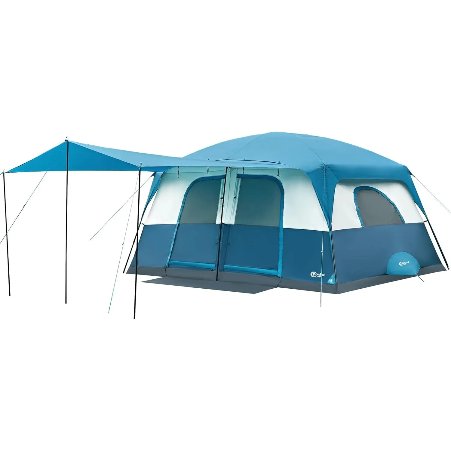 PORTAL 6 | 8 | 10 Person Family Camping Tent with Porch, Big Family Camping Tent with Tall Height, Good Ventilation, Water Resitant Large Tent for Outdoor Camping, Backyard