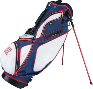 Powerbilt TPS Dunes USA Flag Golf Stand Bag, Lightweight Golf Club Bag with 6-Way Divider Top, 5 Zippered Pockets Including Valuables & Cooler Pocket, Rain Hood Cover, Padded Double Carry Strap