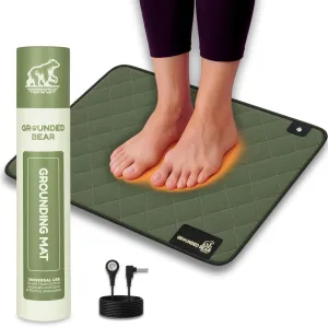 Premium Grounding Mat for Feet, Soft Cotton & Silver Fiber, Comfort for Sleep & Wellness, Grounding Pad for Anti-Aging & Inflammation, Grounding Mat for Bed and Desk (24x16 Inches)