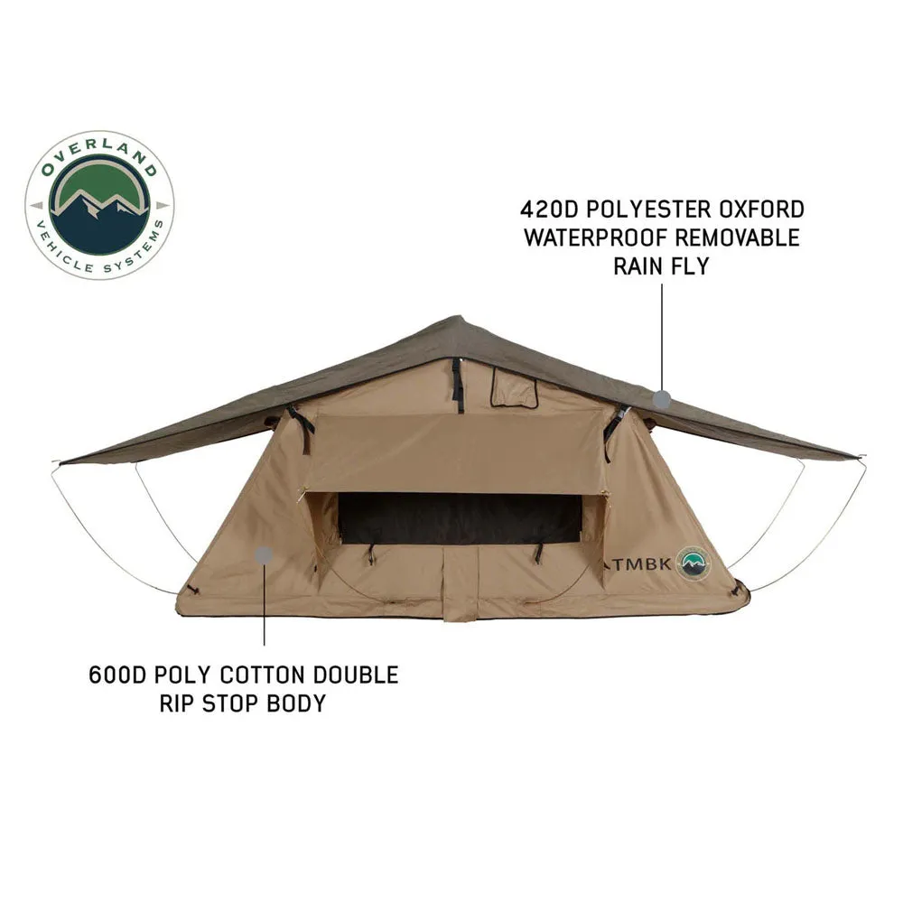 Privacy-first LD Sided Person, & Roof - Rainfly 2 TMBK Tent, Hassle-free Tan Top Body Green Soft