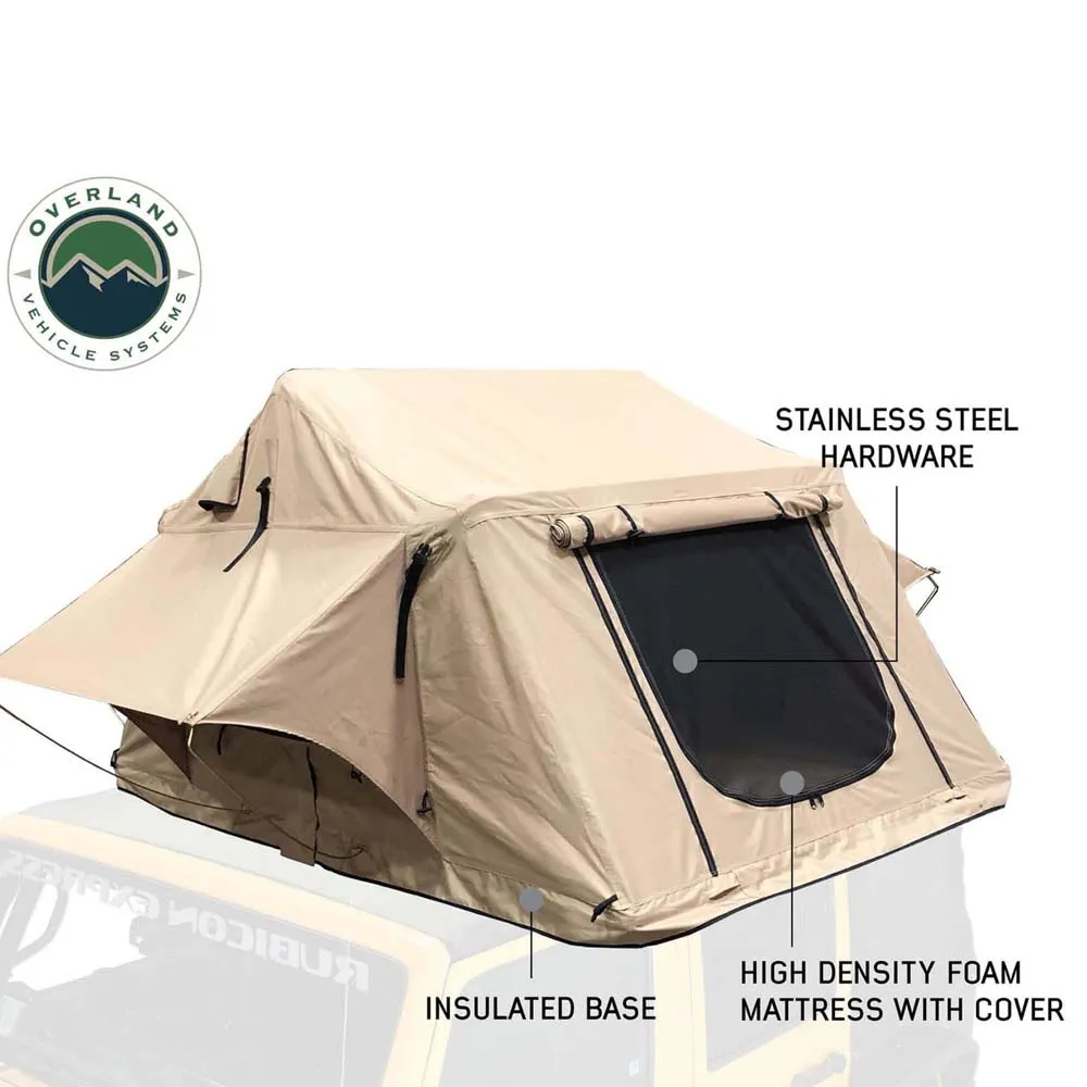 Privacy-first LD Sided Person, & Roof - Rainfly 2 TMBK Tent, Hassle-free Tan Top Body Green Soft