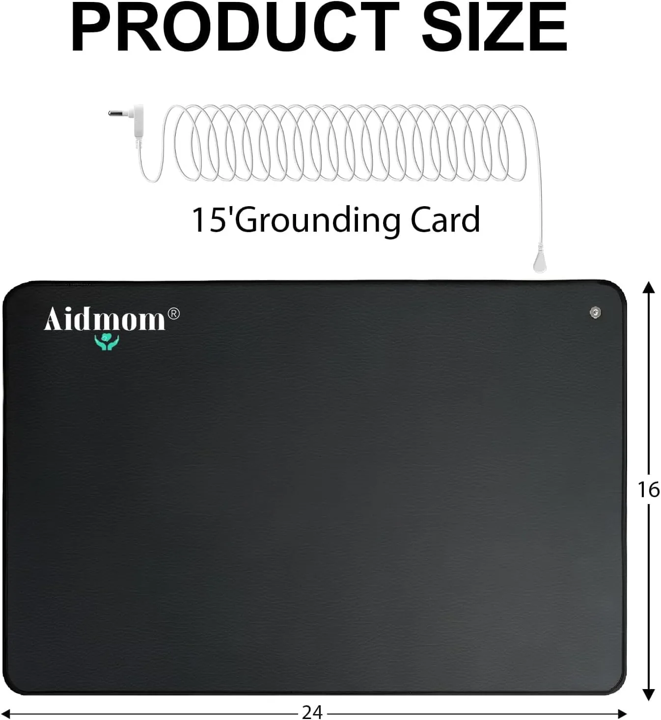 Professional Grounding Mat for Sleep - Improve Sleep Quality, Reduce Stress Fatigue Anxiety, Balanced Energy, Durable Conductive Carbon Grounding Pad for Healthy Therapy Indoors (24"x16")