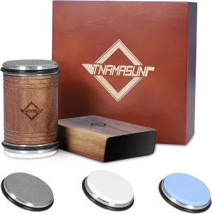 Professional Knife Sharpener with Diamond & Ceramic Discs - Fixed 15° & 20° Angles, 30-Second Sharpening - Father's Day Gift for Dad & Chefs (Gift Box, Holiday/Birthday)