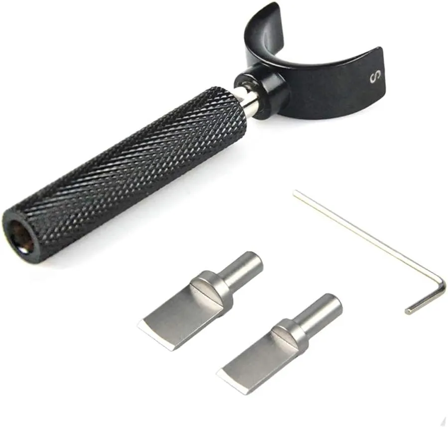 Professional Leather tool, Leather Swivel knife with 2 sizes blade, This size “S” (handle diameter : 10 mm),Adjustable handle height. (S)